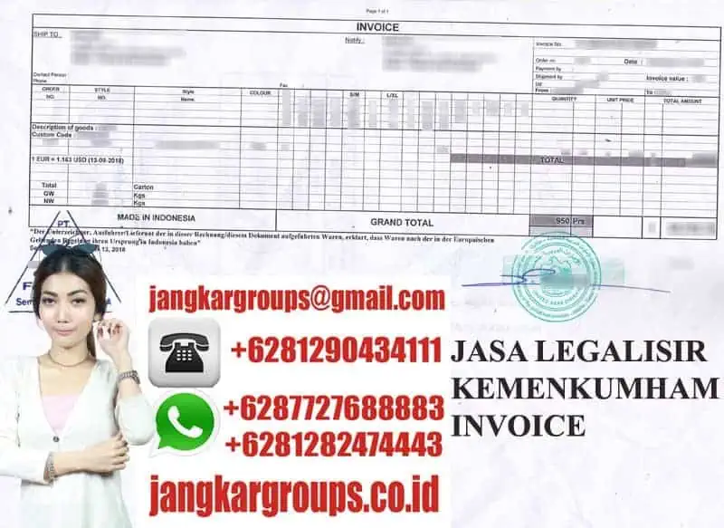 Legalisir Kemenkumham Jasa Invoice