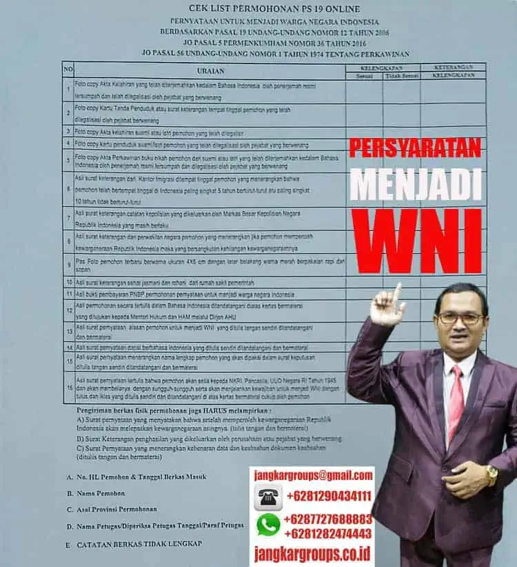 persyaratan dan tata cara menjadi wni