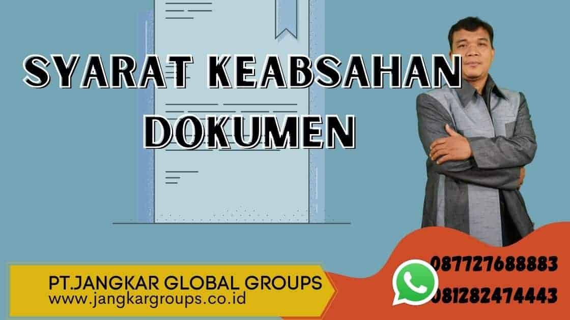 syarat keabsahan dokumen