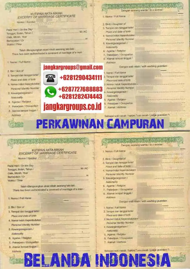 BUKU NIKAH PERKAWINAN CAMPURAN BELANDA INDONESIA, Persyaratan WNA Belanda Menikah