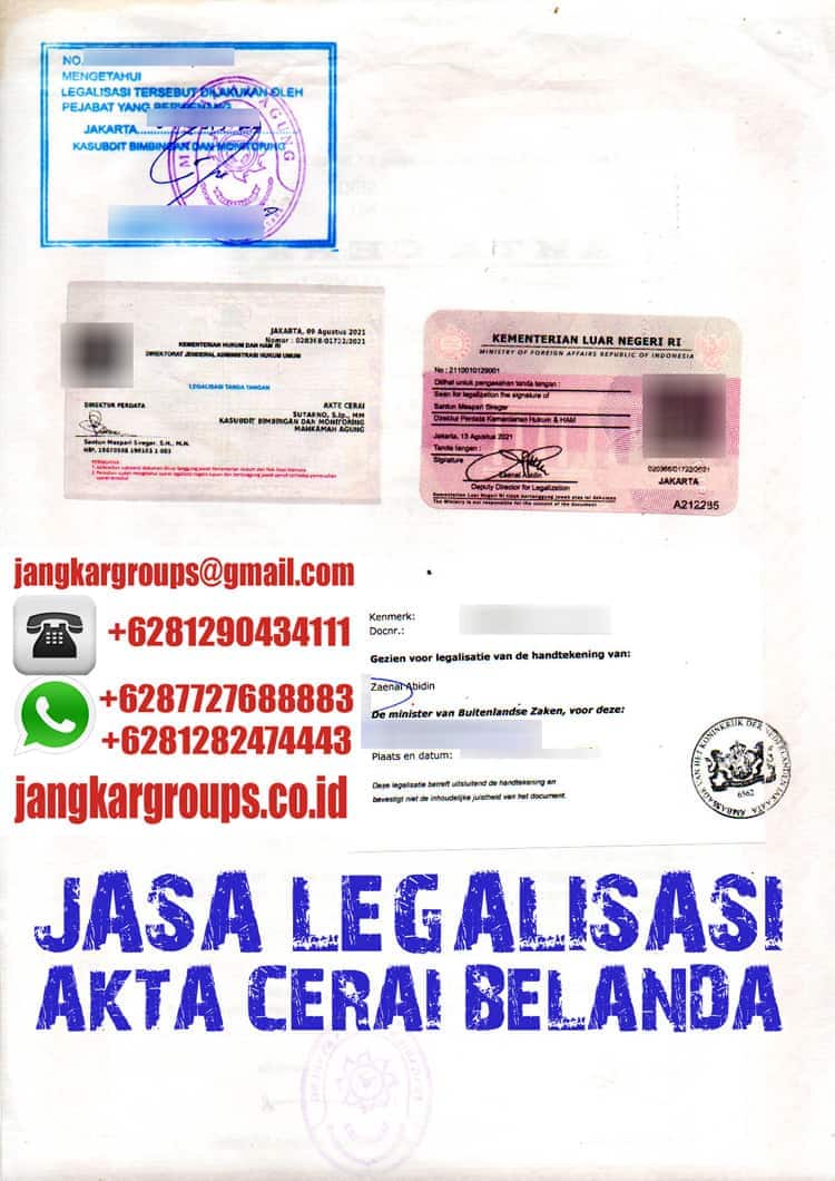 JASA LEGALISASI AKTA CERAI BELANDA