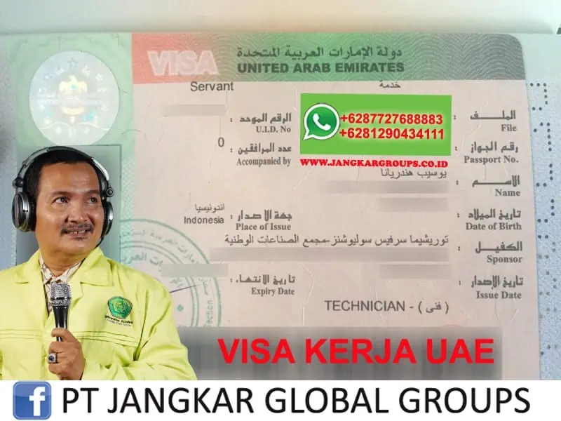 contoh visa kerja uae