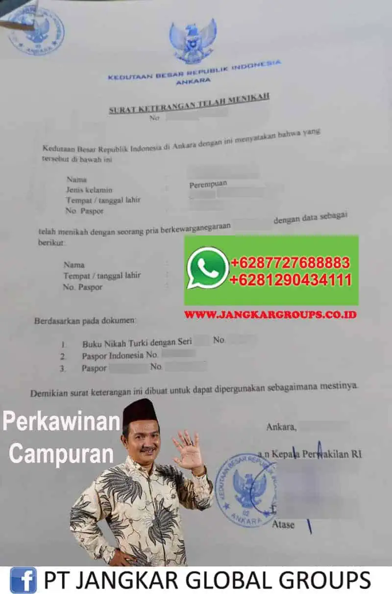 surat keterangan telah menikah kbri angkara turki