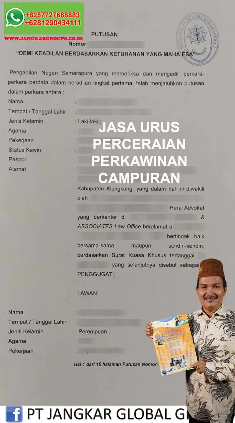 urus perceraian perkawinan campuran