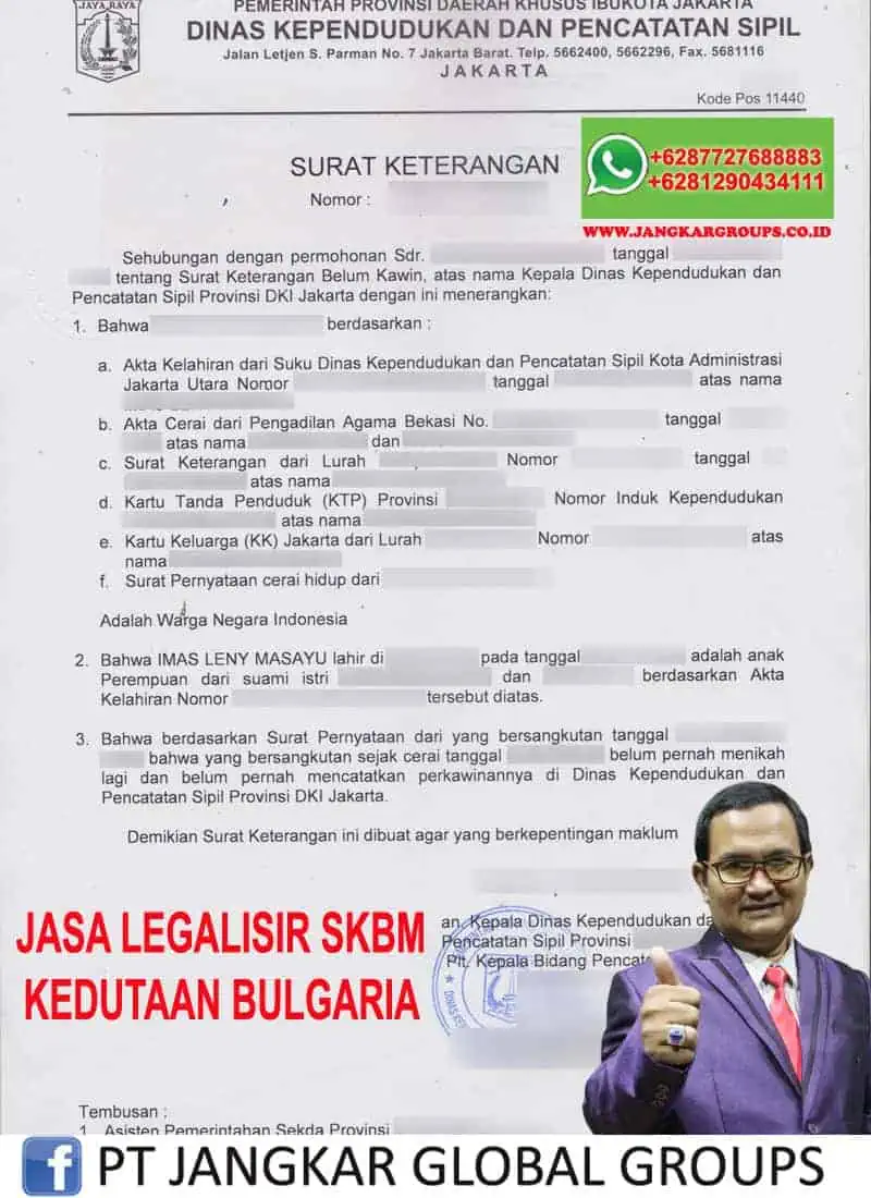 JASA LEGALISIR SKBM KEDUTAAN BULGARIA