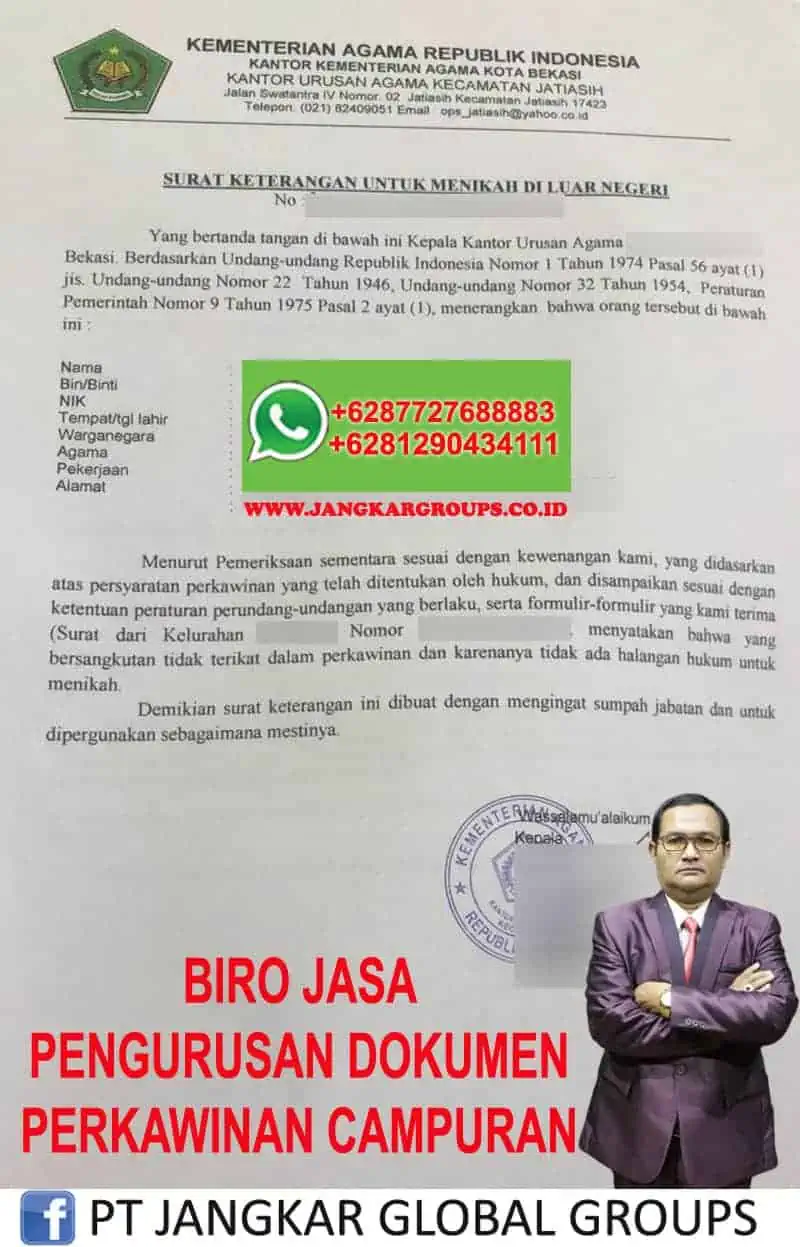 surat keterangan KUA untuk menikah di luar negeri