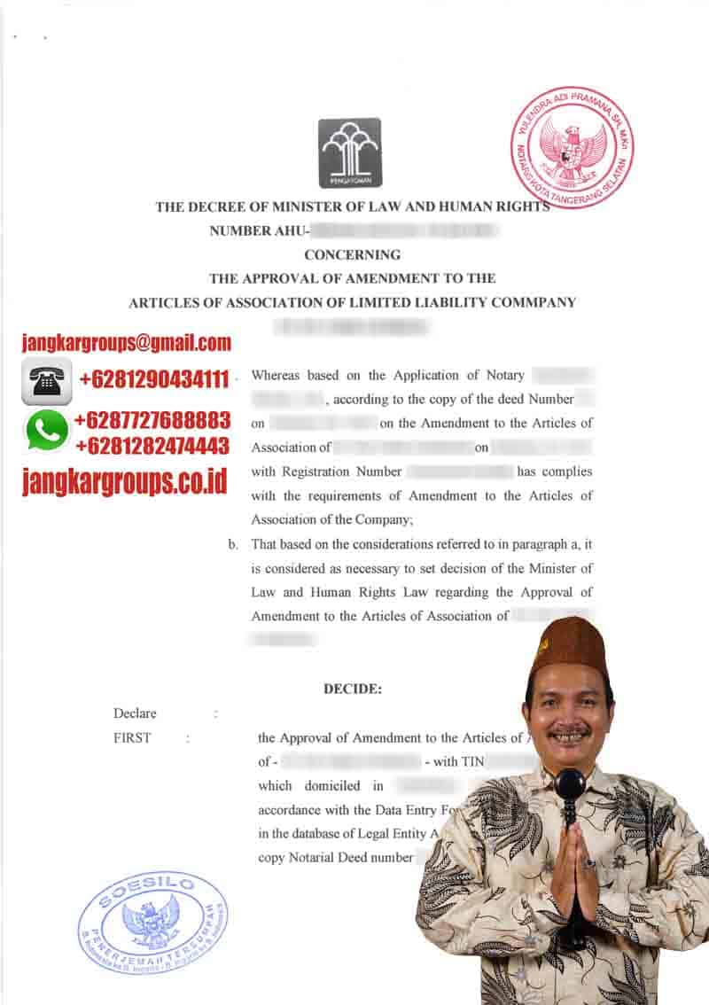 Terjemah SK Kemenkumham PT