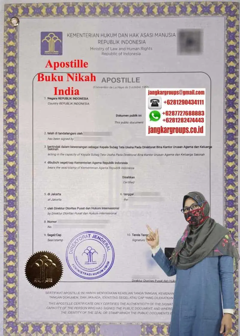 Contoh Apostille Buku Nikah India