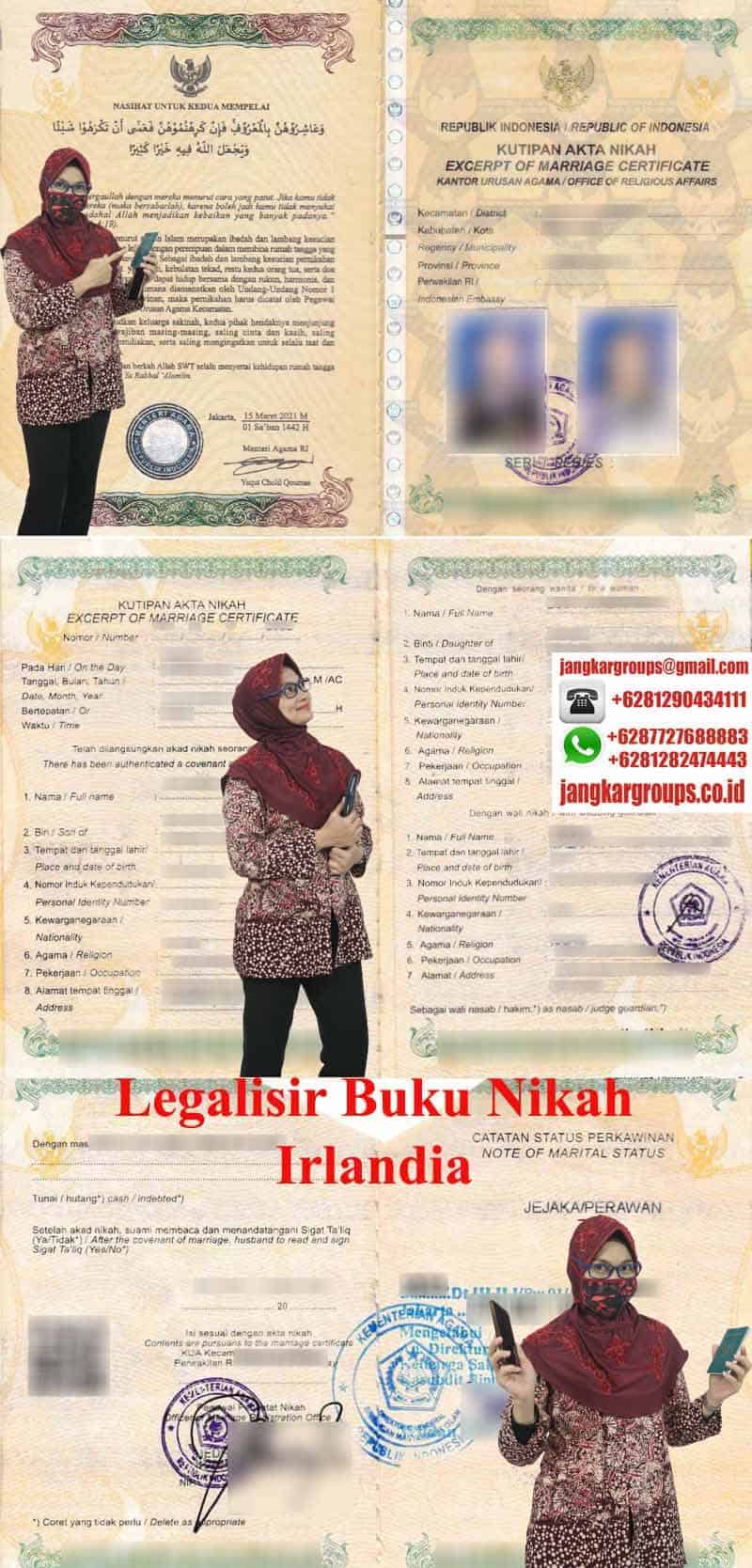 Contoh Legalisir Buku Nikah Irlandia