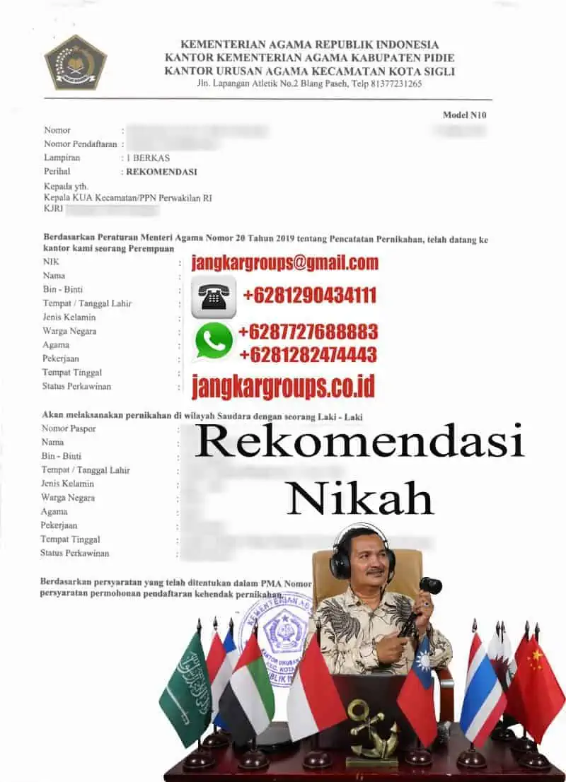 Contoh Rekomendasi nikah