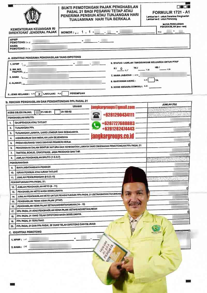 Contoh Bukti Pemotongan Pajak Penghasilan