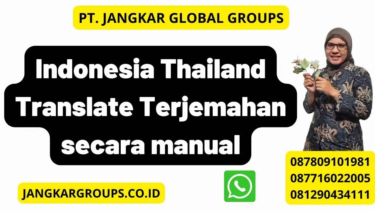 Indonesia Thailand Translate Terjemahan secara manual