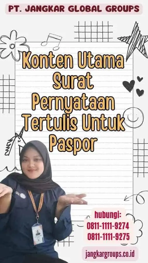 Konten Utama Surat Pernyataan Tertulis Untuk Paspor