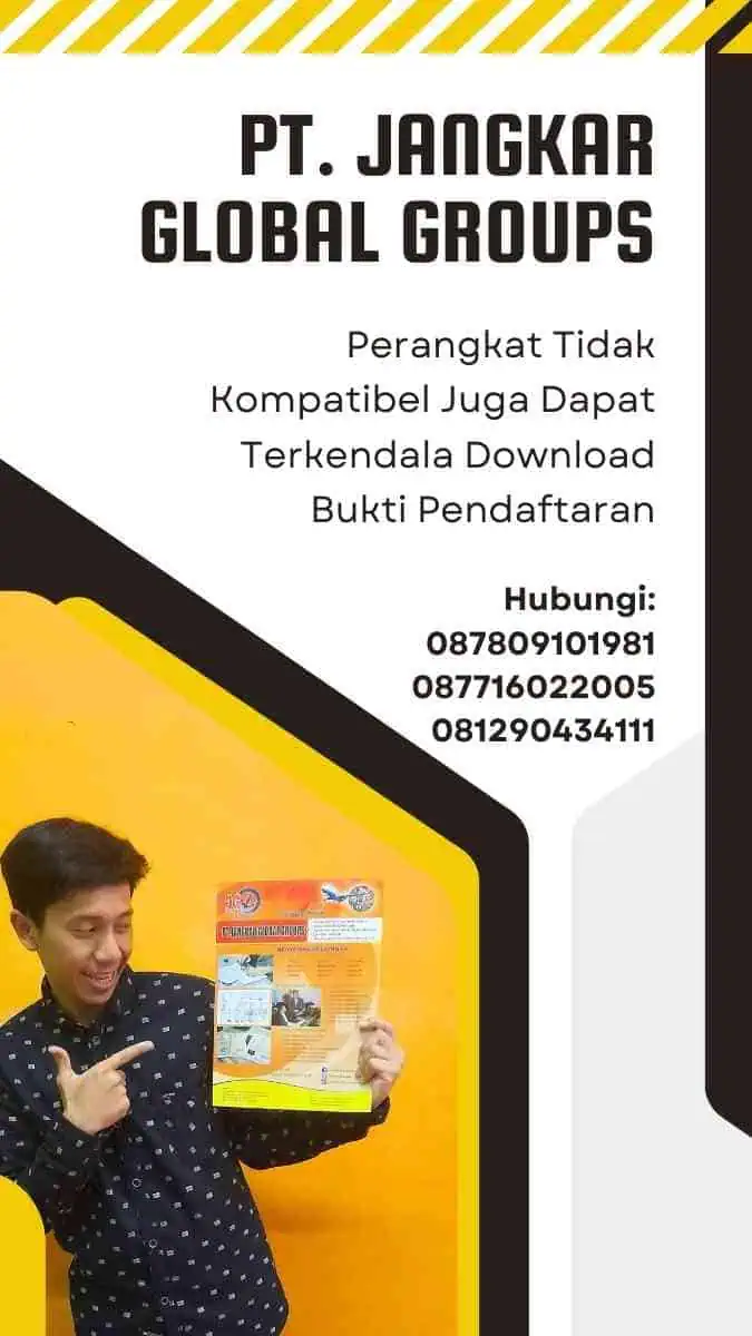 Perangkat Tidak Kompatibel Juga Dapat Terkendala Download Bukti Pendaftaran