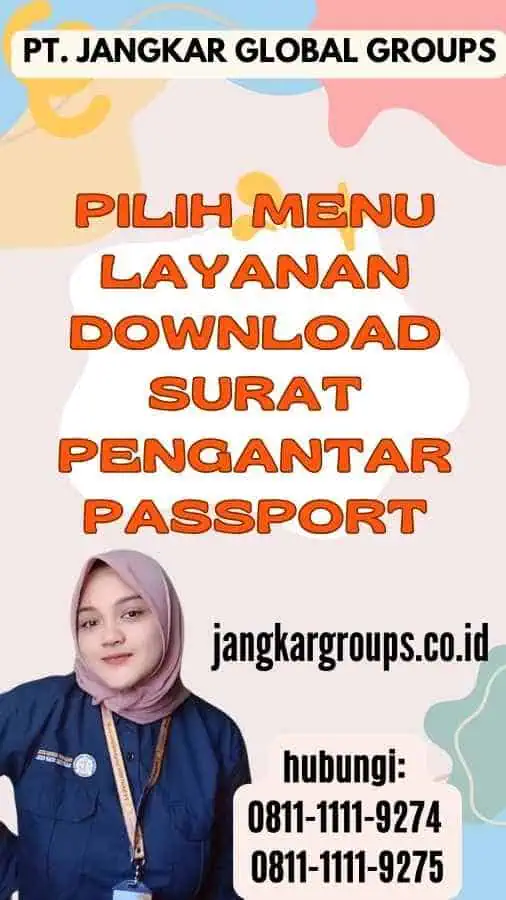 Pilih Menu Layanan Download Surat Pengantar Passport