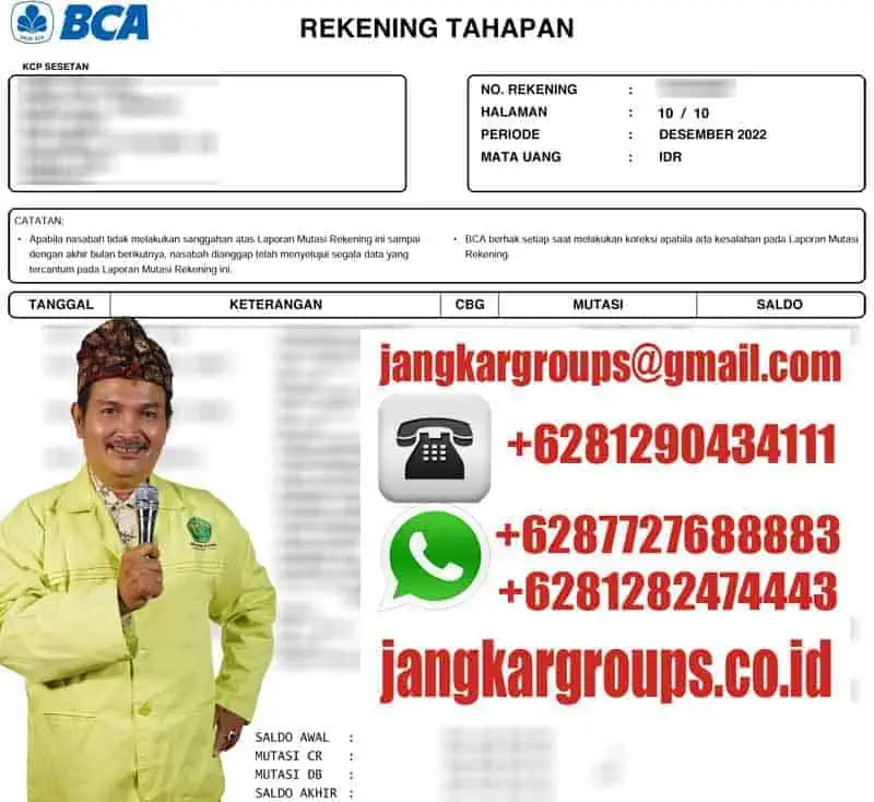 Rekening Koran 3 bulan terahir