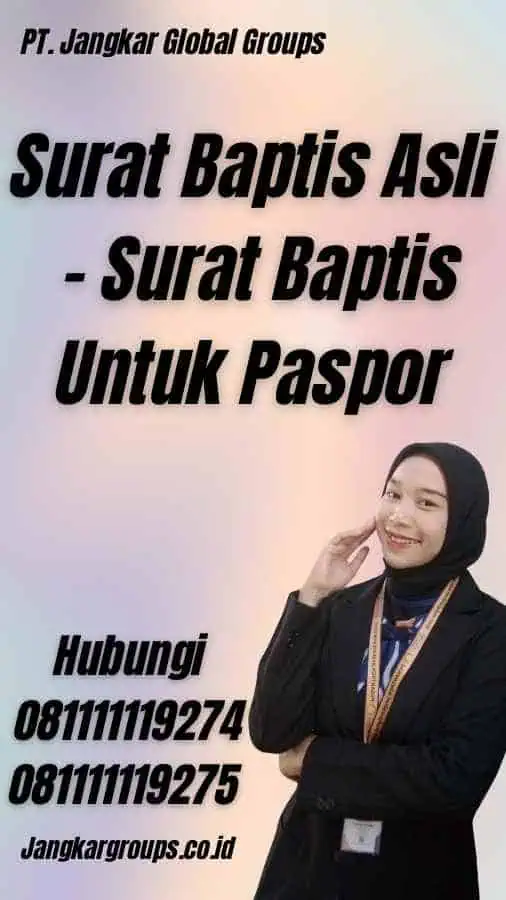 Surat Baptis Asli - Surat Baptis Untuk Paspor