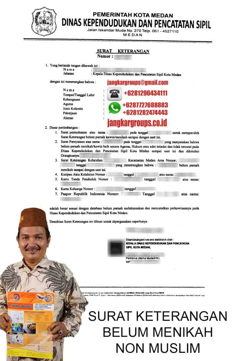 Surat Keterangan Belum Menikah Non Muslim