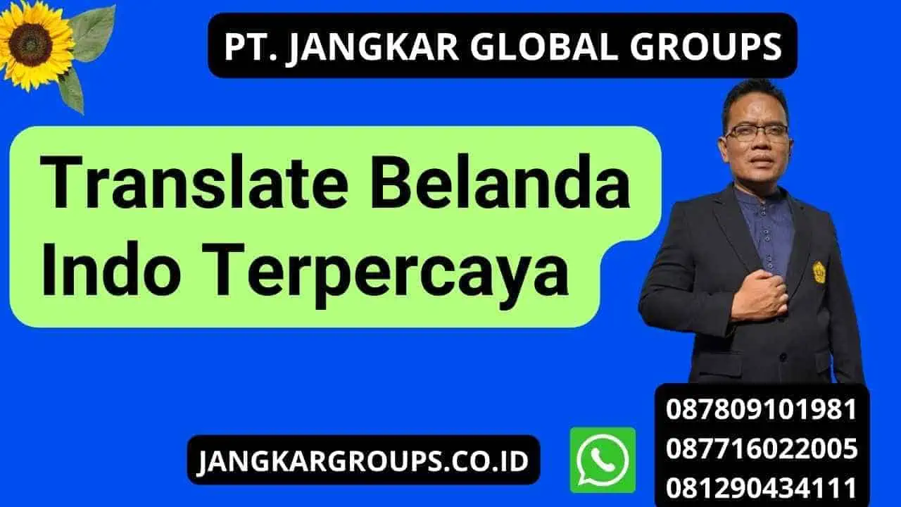 Translate Belanda Indo Terpercaya