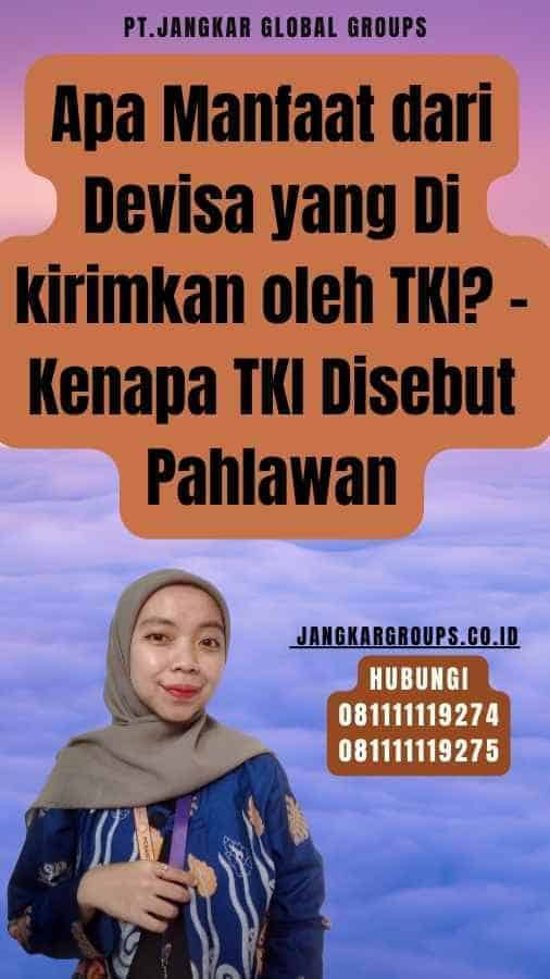 Apa Manfaat dari Devisa yang Di kirimkan oleh TKI - Kenapa TKI Disebut Pahlawan