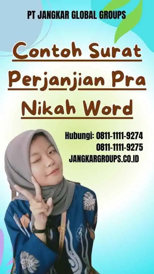 Contoh Surat Perjanjian Pra Nikah Word