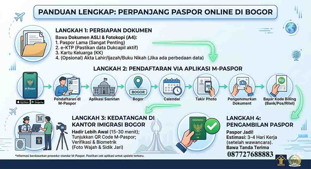 Infografis Perpanjang Paspor Online Bogor