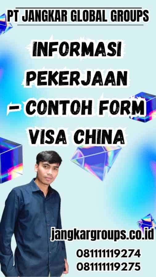 Informasi Pekerjaan - Contoh Form Visa China