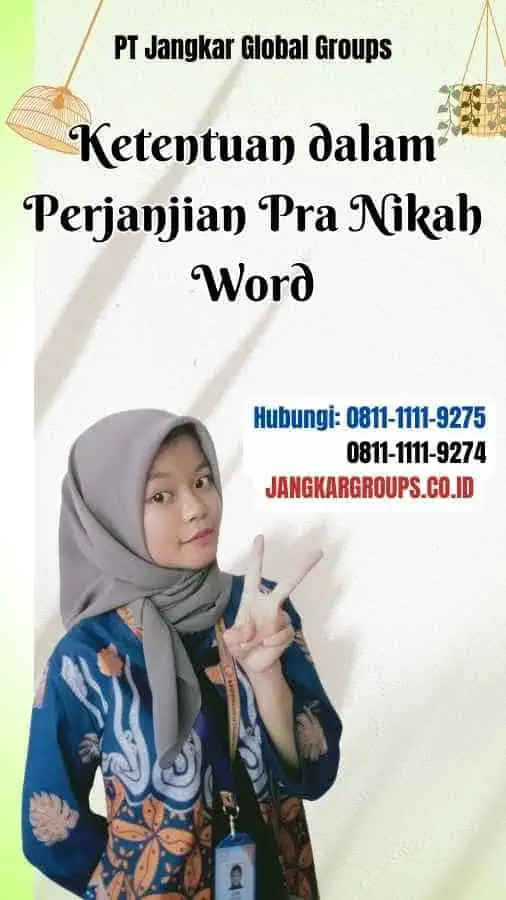 Ketentuan dalam Perjanjian Pra Nikah Word