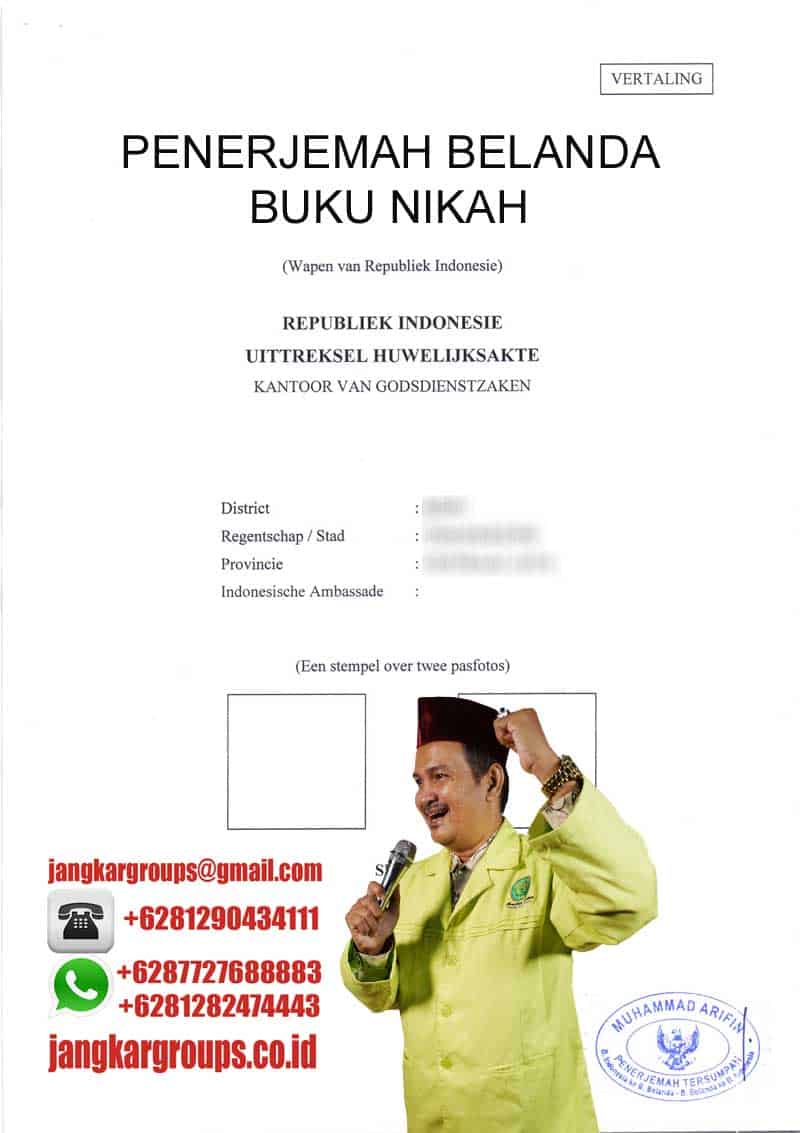 Penerjemah Belanda Buku Nikah