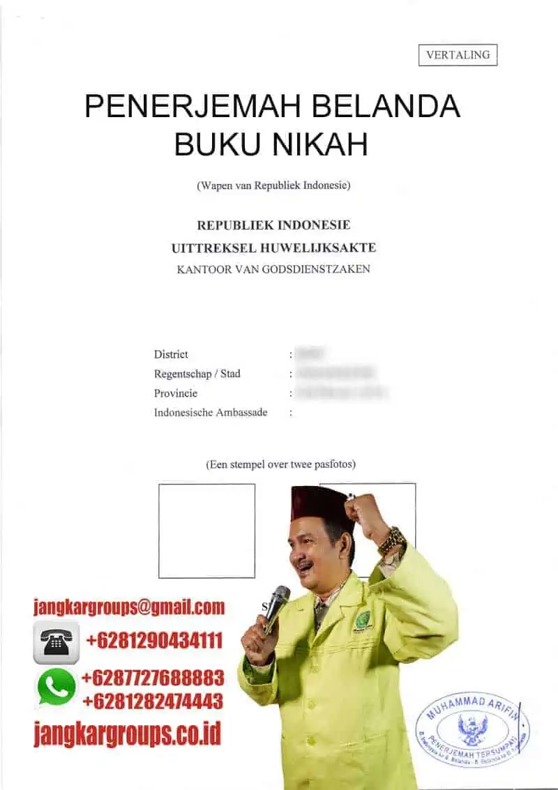 Penerjemah Belanda Buku Nikah