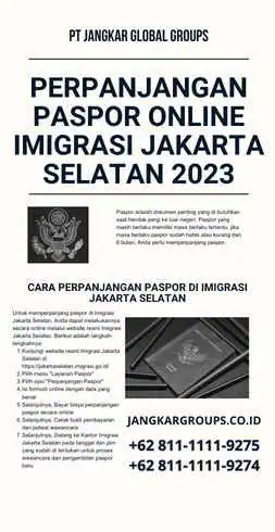 Perpanjangan Paspor Online Imigrasi Jakarta Selatan 2023