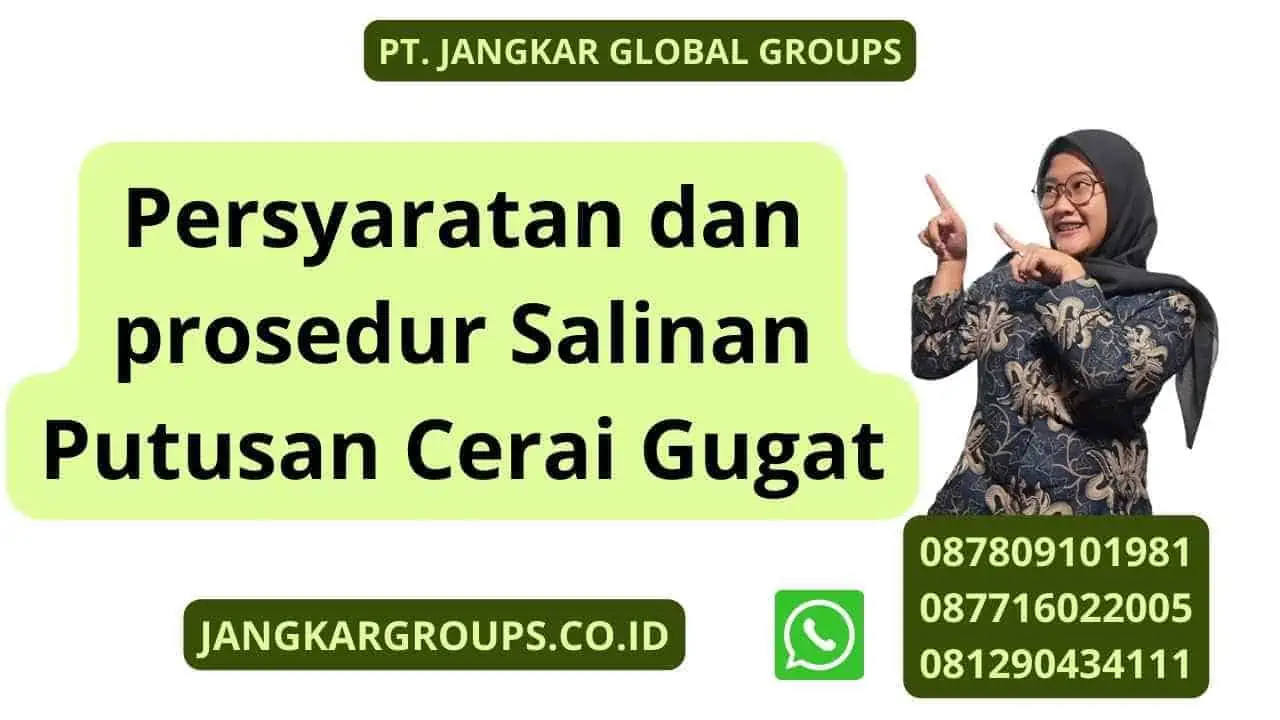 Persyaratan dan prosedur Salinan Putusan Cerai Gugat