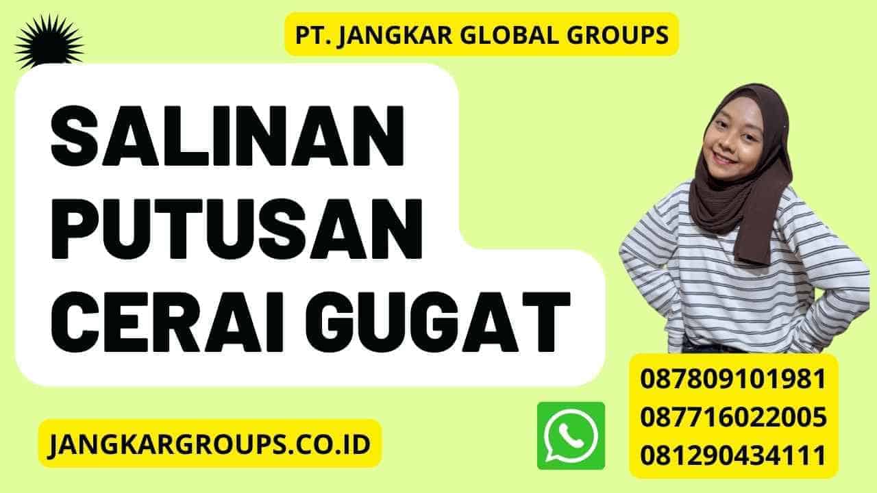 Salinan Putusan Cerai Gugat