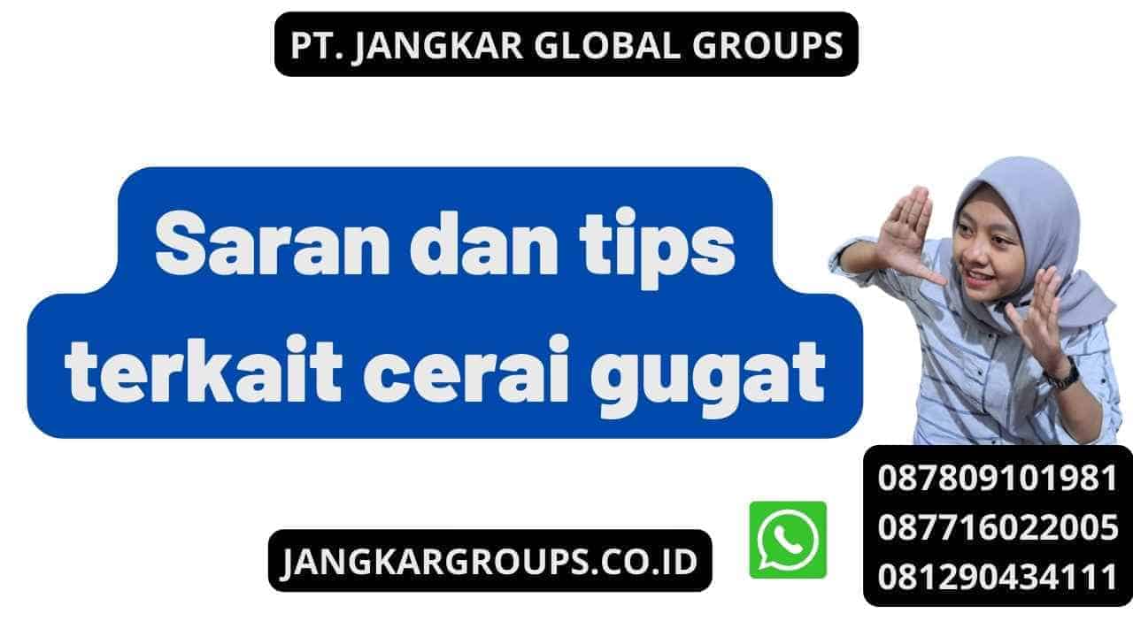 Saran dan tips terkait cerai gugat