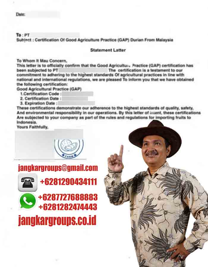 Contoh Statement Letter Impor Buah