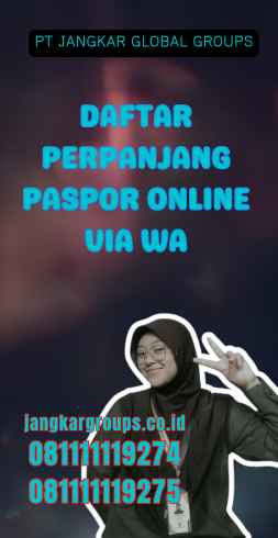 Daftar Perpanjang Paspor Online Via Wa