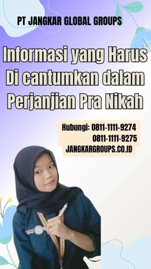 Informasi yang Harus Di cantumkan dalam Perjanjian Pra Nikah