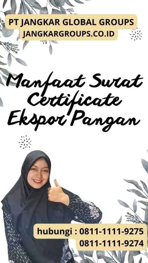 Manfaat Surat Certificate Ekspor Pangan