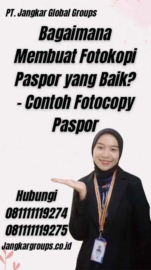 Bagaimana Membuat Fotokopi Paspor yang Baik? - Contoh Fotocopy Paspor