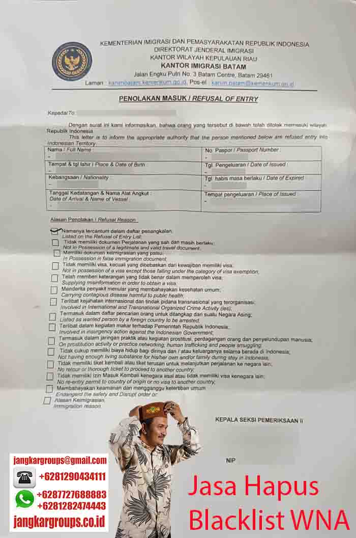 Contoh Penolakan Masuk Refusal of Entry