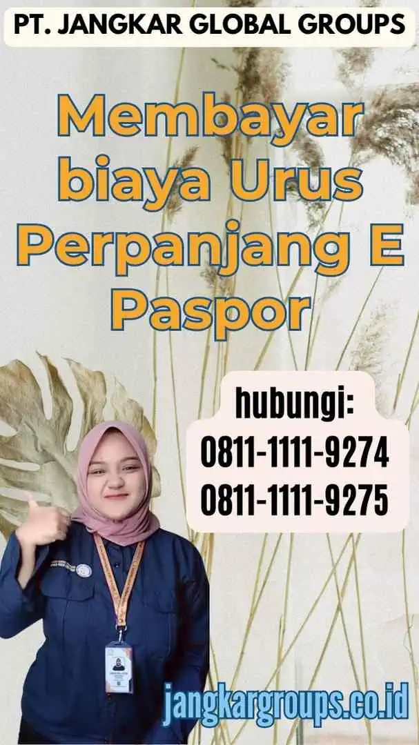 Membayar biaya Urus Perpanjang E Paspor