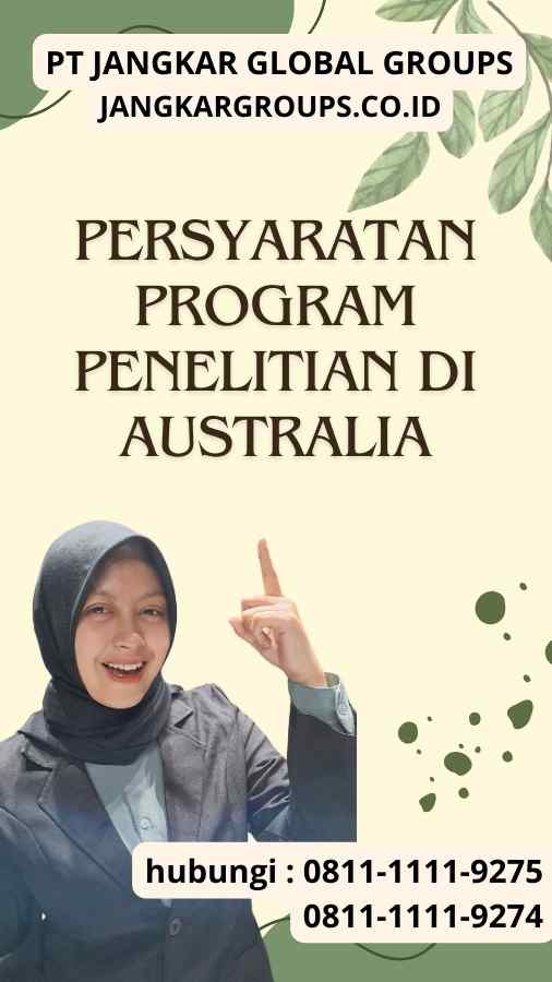 Persyaratan Program Penelitian di Australia