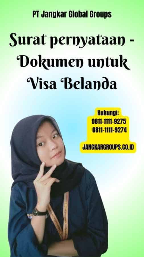 Surat pernyataan Dokumen untuk Visa Belanda