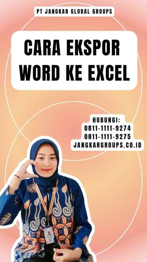 Cara Ekspor Word ke Excel