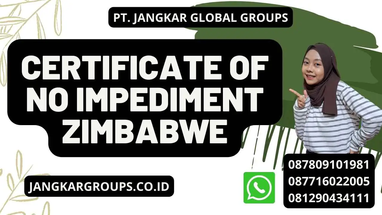 Certificate of No Impediment Zimbabwe