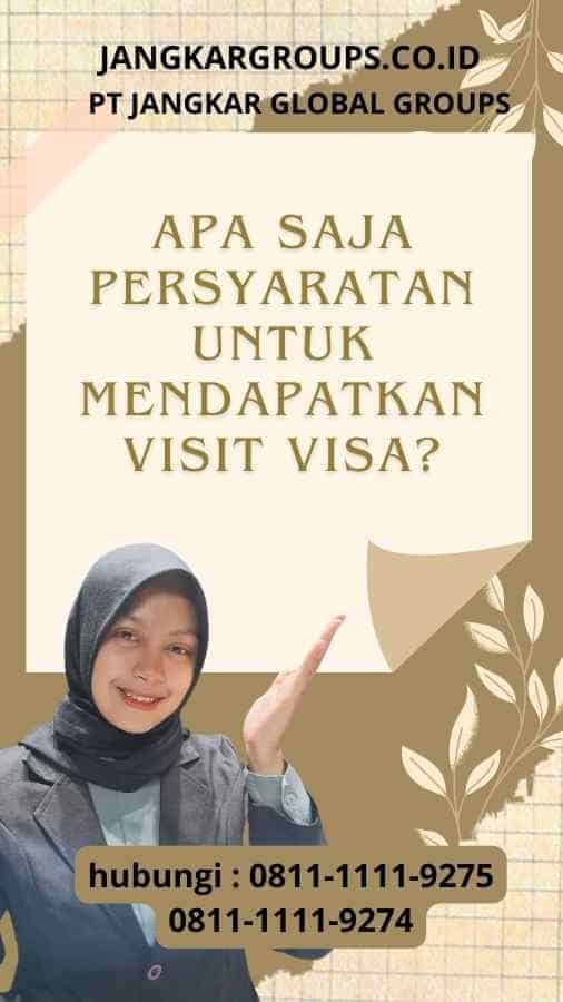 Apa saja persyaratan untuk mendapatkan Visit Visa untuk Budaya untuk Pertukaran Komunitas Adat dan Pribumi?