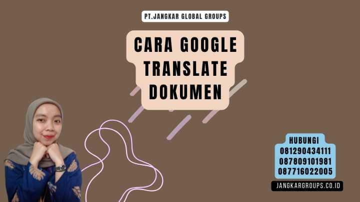 Cara Google Translate Dokumen