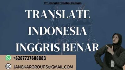 Translate Indonesia Inggris Benar