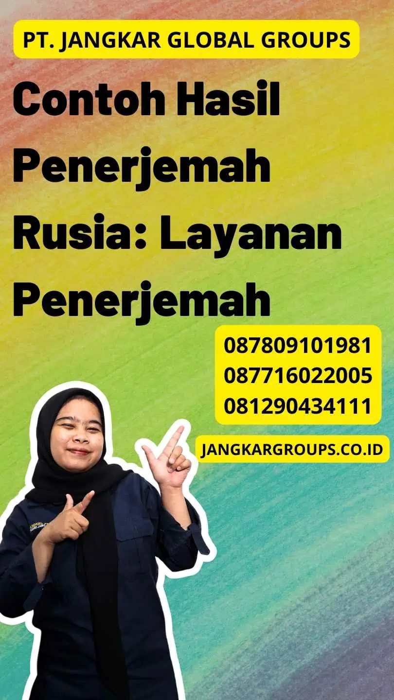 Contoh Hasil Penerjemah Rusia: Layanan Penerjemah