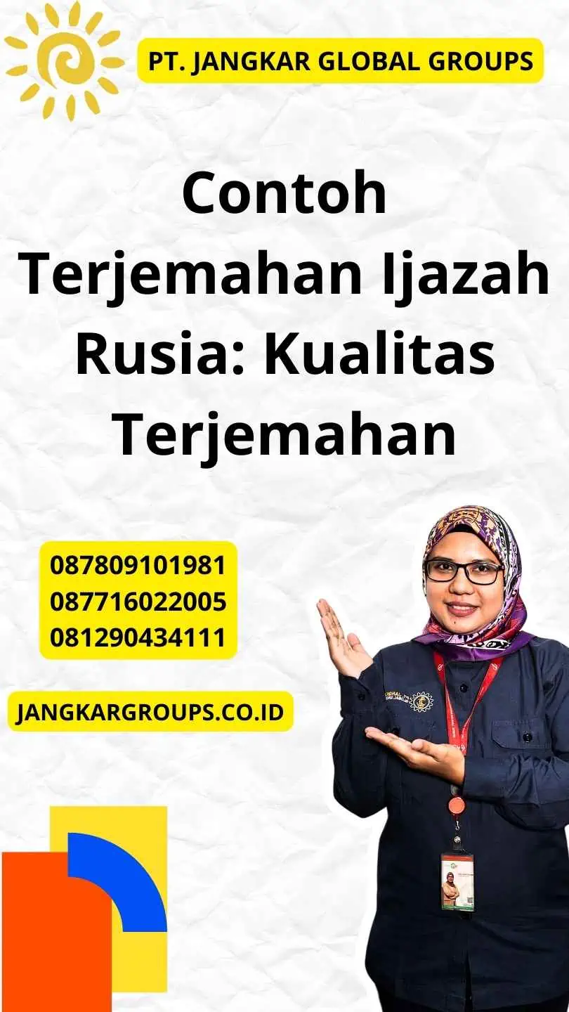 Contoh Terjemahan Ijazah Rusia: Kualitas Terjemahan